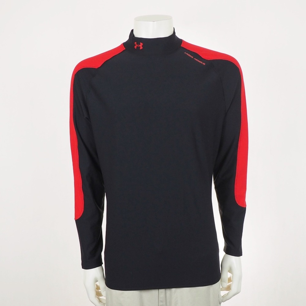 Under Armour Compression Mock Neck Shirt Mens 2XL XXL Black Training Running